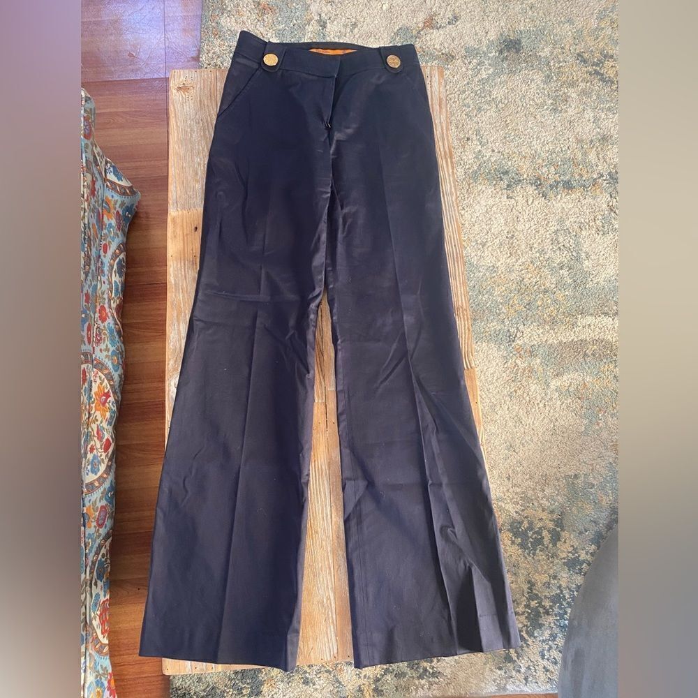 Tory Burch wide leg navy blue pants